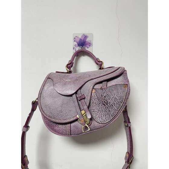 Handmade thickened matte waxed leather mbox saddle bag